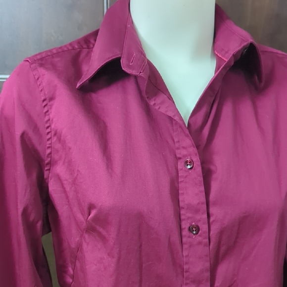 Simons Deep Red Button-Down Shirt - Picture 2 of 7